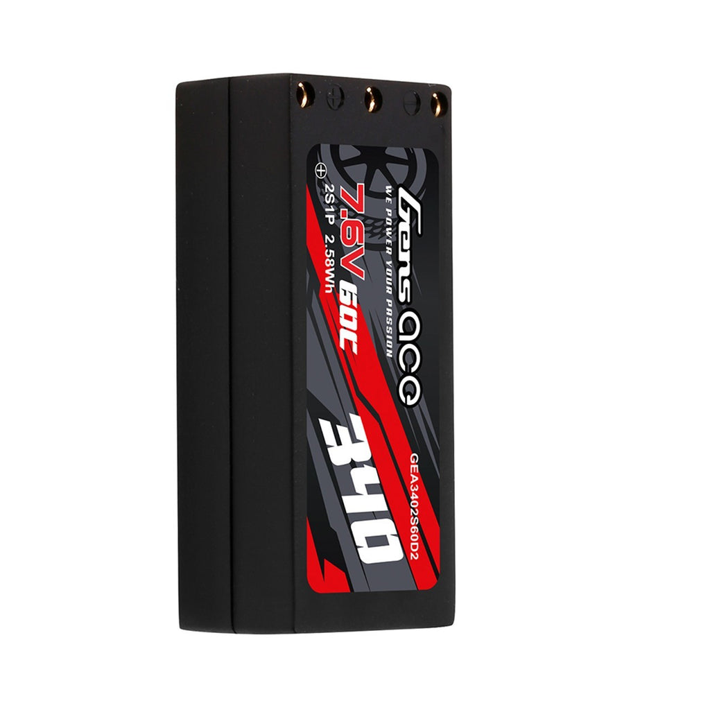 Gens ace 340mAh 2S 60C 7.6V HV Lipo Battery with XT60 Plug : 1/24 1/28 Cars