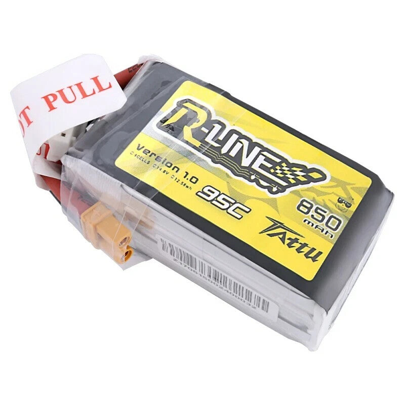 4X Tattu 850mAh 14.8V 95C 4S Lipo Battery XT30 Plug For FPV RC Drone Quadcopter
