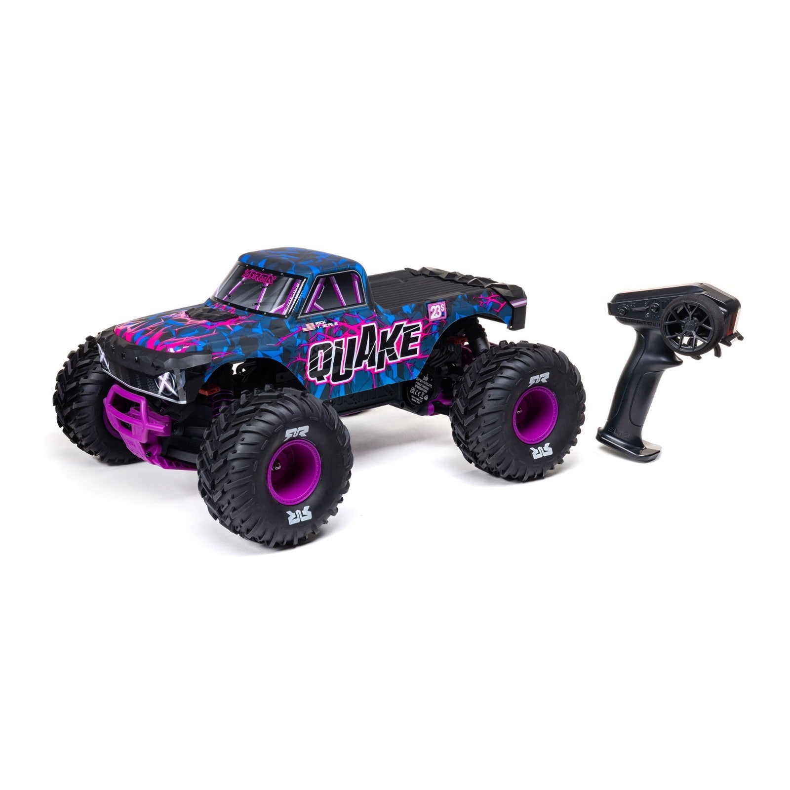 ARRMA 1/10 QUAKE 223S DSC 2WD RTR Brushless Monster Truck, Purple ARA3537T3