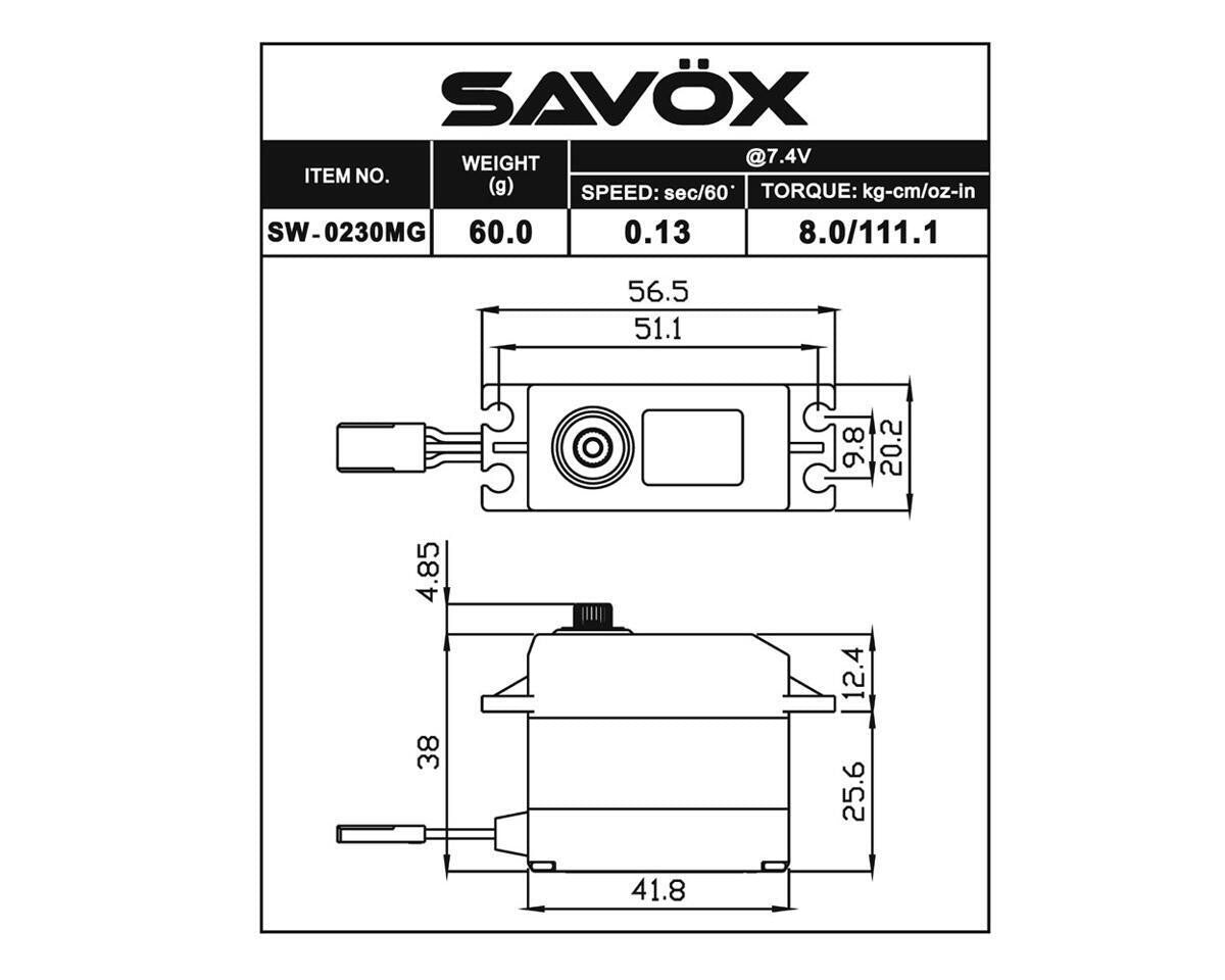 Savox SW-0230MGP Waterproof Metal Gear MG Digital RC Car Servo HV High Voltage