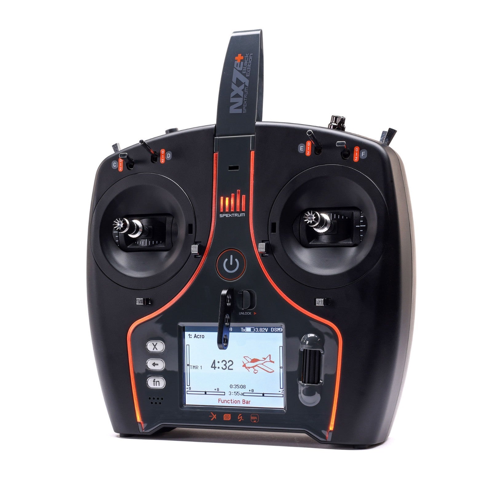 Spektrum NX7e+ 14-Channel DSMX Transmitter Only Black Edition SPMR7120