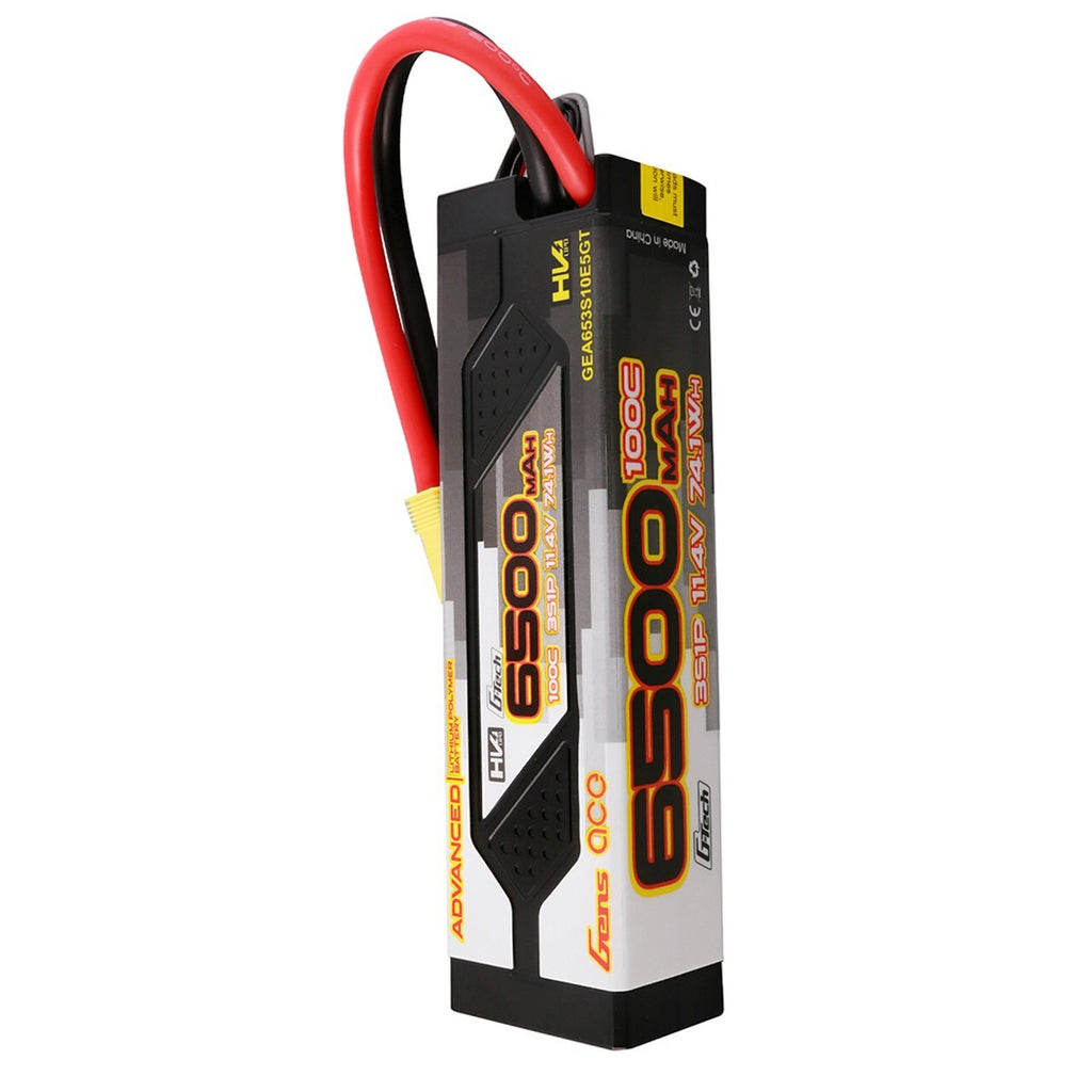 Gens Ace Advanced 6500mAh 11.4V 100C 3S HardCase Lipo Gtec Battery Pack EC5