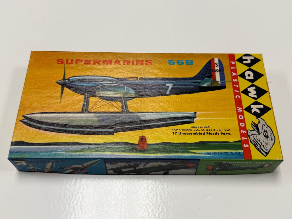 Supermarine S6B Plane ~ by HAWK ~ 1:48 Scale Model Kit #618-50 ~ 1958 NEW