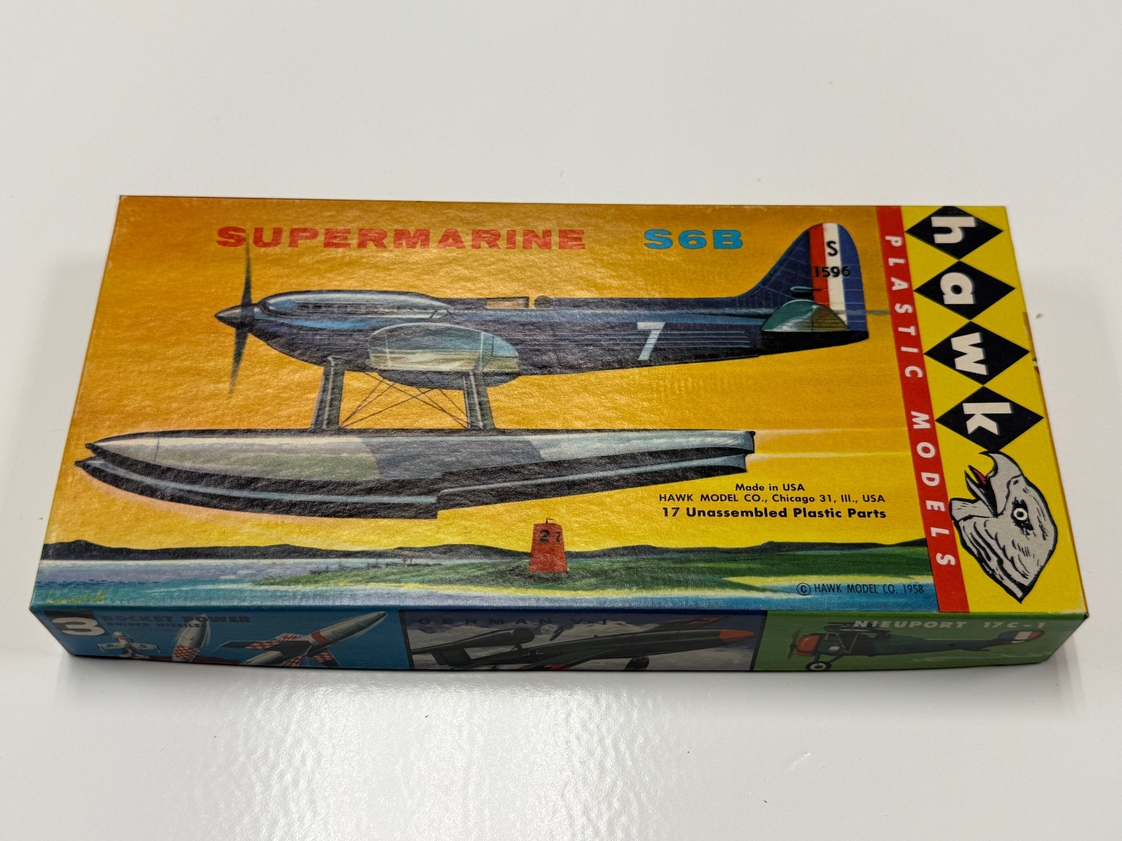 Supermarine S6B Plane ~ by HAWK ~ 1:48 Scale Model Kit #618-50 ~ 1958 NEW