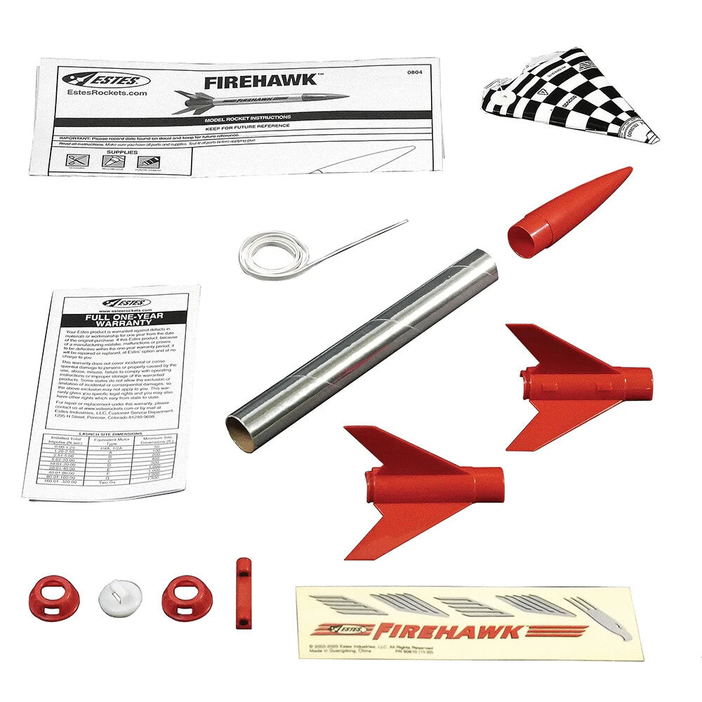 Estes Firehawk Mini Model Rocket Kit E2X Easy-to-Assemble EST0804 0804