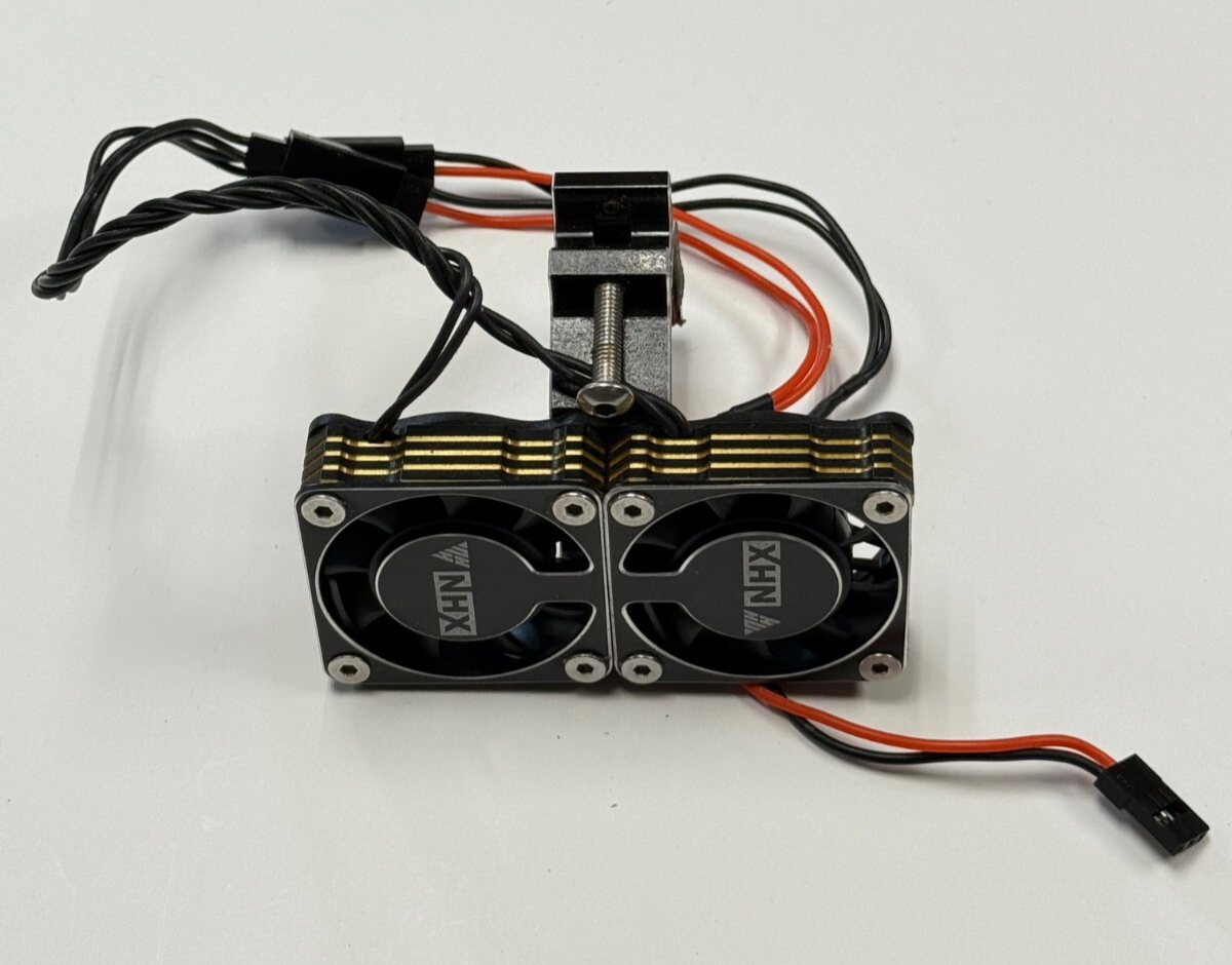 NHX RC 1/8 Twin Alum Cooling Fans & Side Motor Mount Castle 1721 / 1717 -Black