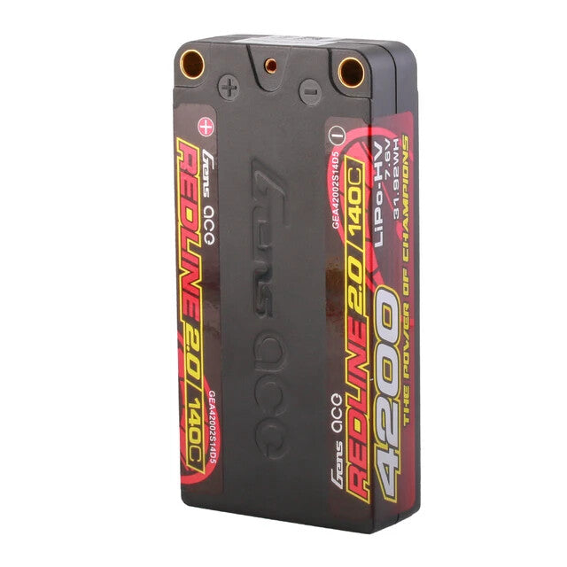 2x Gens Ace 4200mAh 140C 7.6V 2S Lipo Battery HV HardCase Shorty For 1/10 RC Car