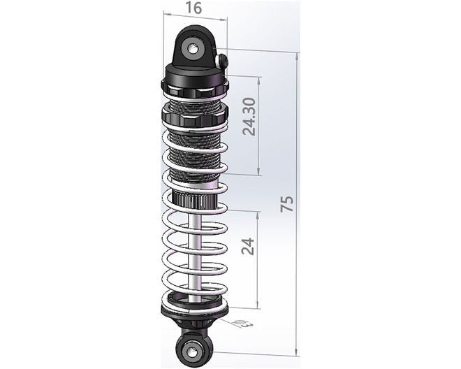 Hot Racing AMN75DP01 75mm Aluminum Threaded Rear Shocks (2) ARRMA Mini Kraton