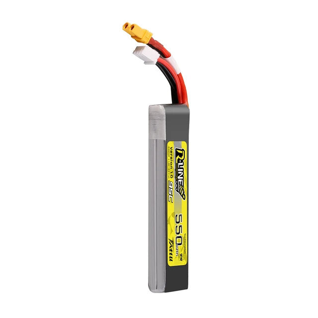 Tattu 550mAh 2S 7.4V R-Line Lipo RC Drone Battery Long Pack with XT30 Plug