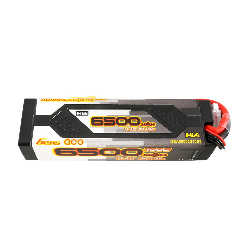 Gens Ace Advanced 6500mAh 11.4V 100C 3S HardCase Lipo Battery Pack EC5 : Arrma