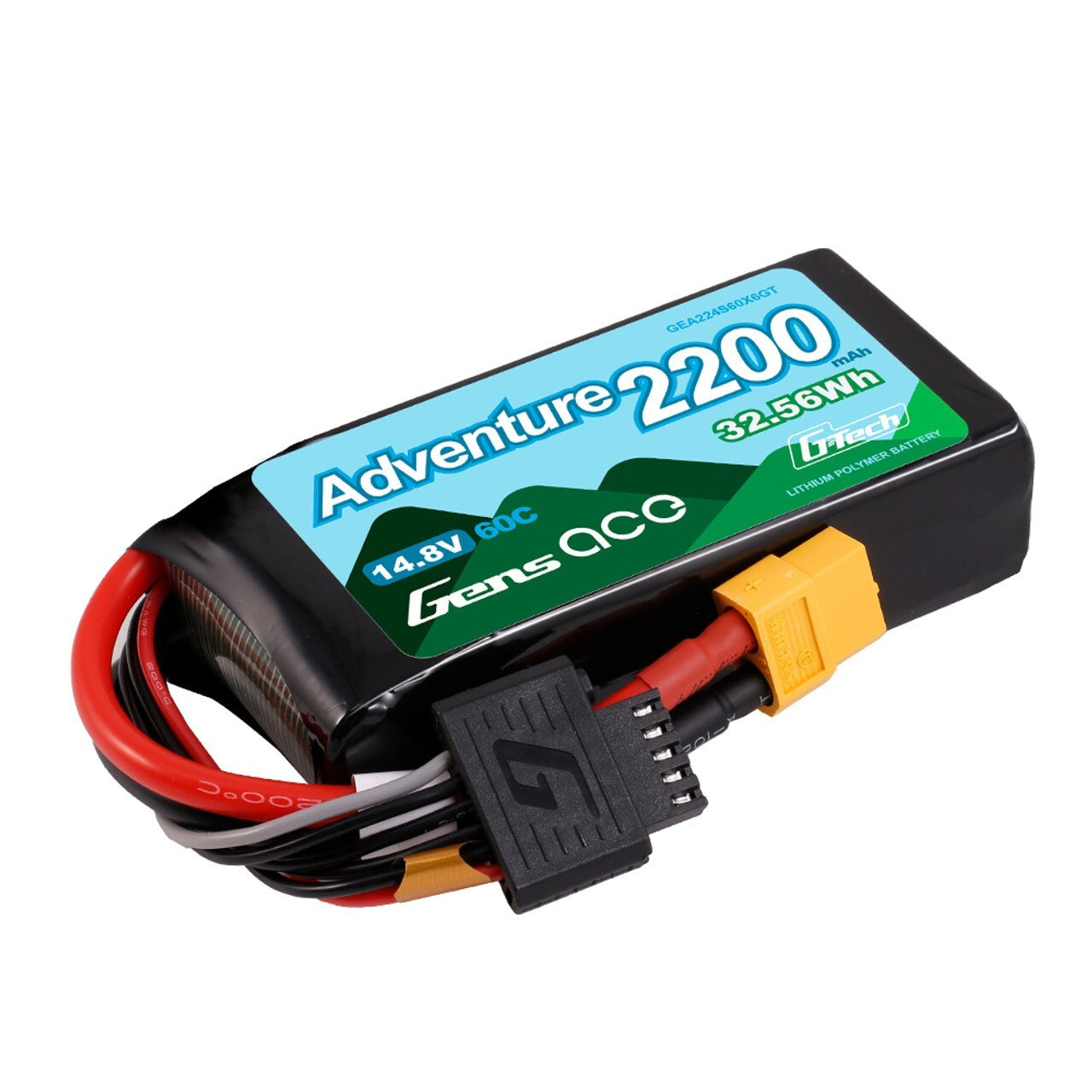 Gens ace 2200mAh 4S 60C 14.8 V G-Tech Adventure Lipo Battery Pack with XT60 Plug