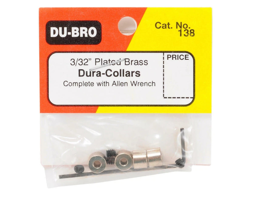 DuBro RC Remote Control Wheel Collars 3/32" 3/32 Brass Dura Collars DUB138