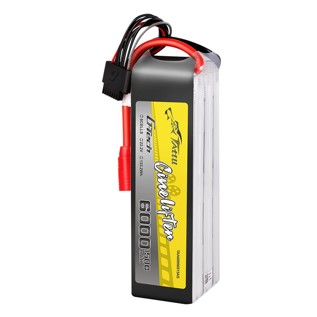Tattu GTech 6000mAh 6S 22.2v 150C Lipo Battery Pack w/ AS150 Plug Cinelifter X8
