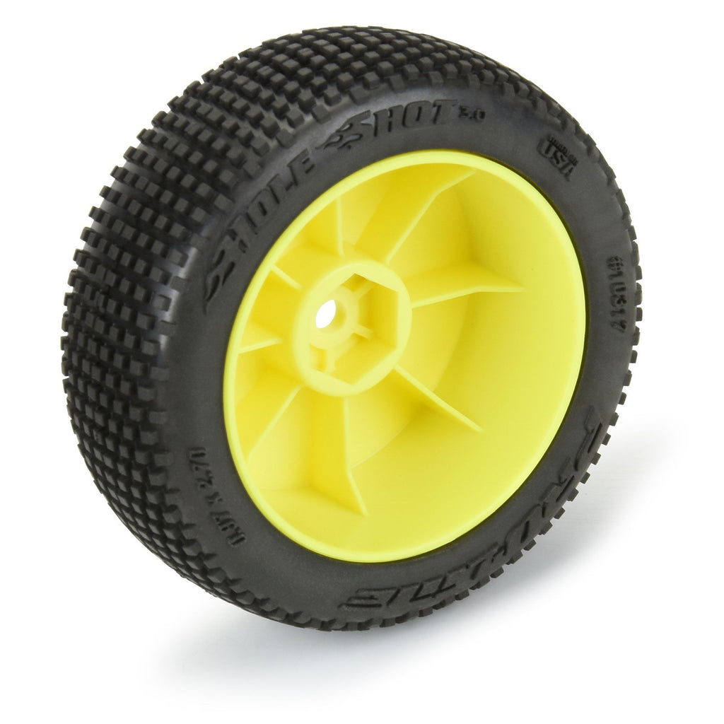 PRO1031713 1/14 Hole Shot 3.0 F/R Tire MTD 12mm Yellow Velocity (4): Typhon GROM