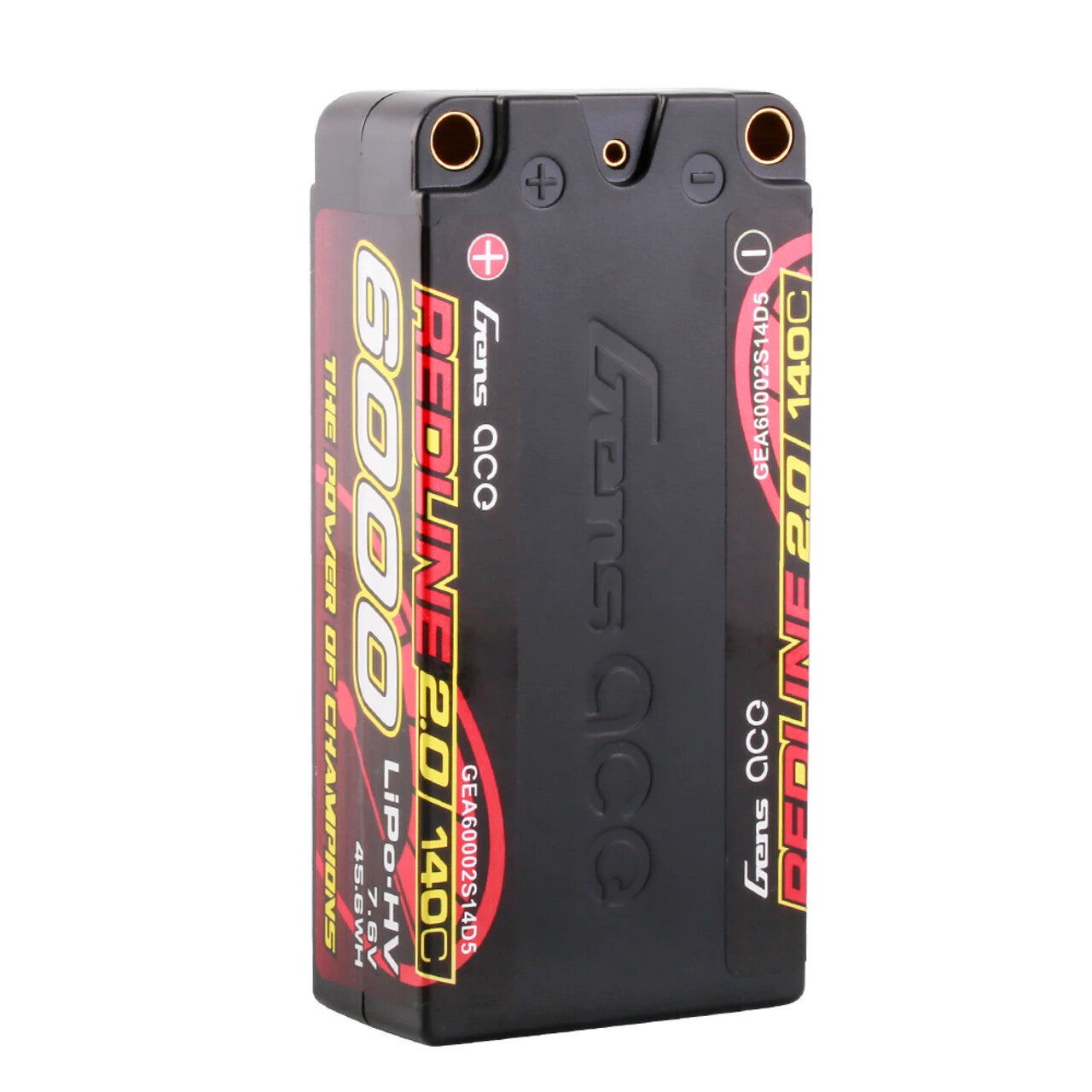Gens Ace Redline Series 6000mAh 7.6V 140C 2S HardCase HV Lipo RC Car Battery
