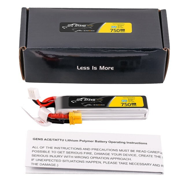 Tattu 750mAh 2S 95C 7.6V R-Line HV Lipo Drone Battery Pack with XT30 Plug
