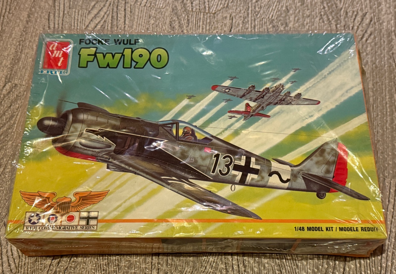 AMT ERTL 1:48 Scale Focke Wulf FW-190 FW190 Combat Plastic Aircraft Kit #8887