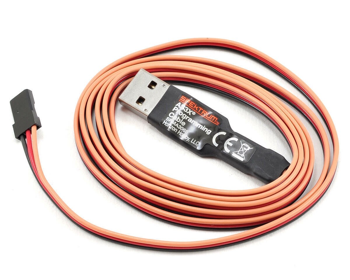 Spektrum RC AS3X Programming Cable w/ USB Interface SPMA3065 : AR636 AR7350