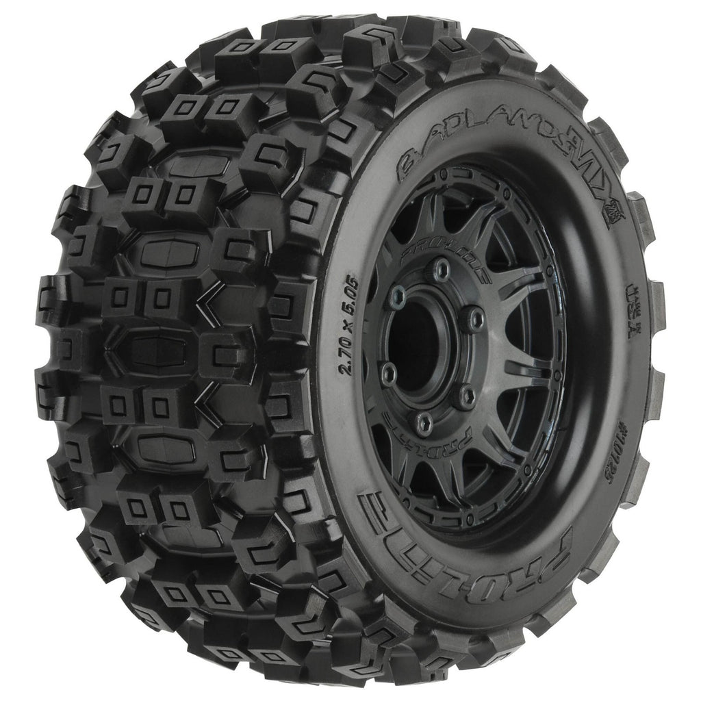ProLine PRO1012510 Badlands MX28 2.8” Mounted RC Monster Truck Tires Black Raid