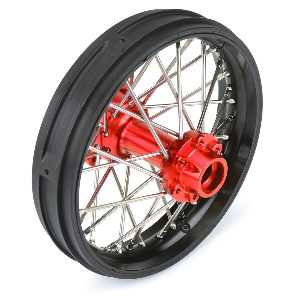 Pro-Line 1/4 Pro-Spec Aluminum V2 Bead Rear Wheel Black/Red (1): Promoto-MX