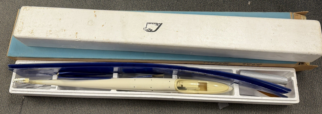 Excellent Vintage Hobie Hawk RC Remote Control Sailplane / Glider w/Original Box