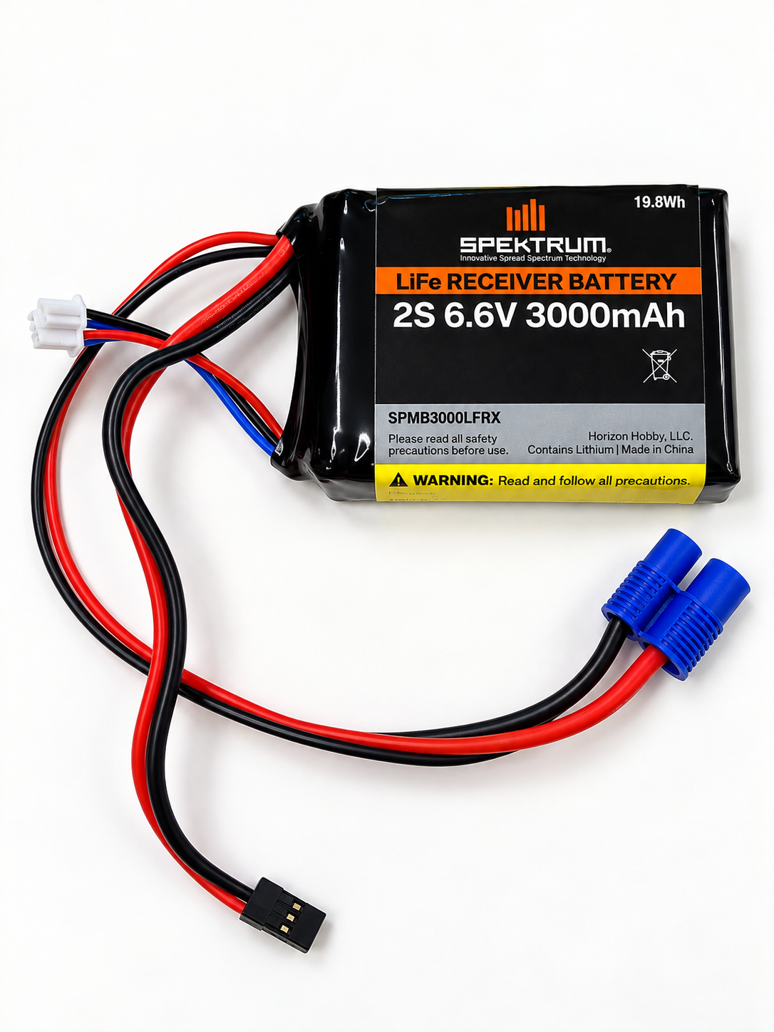Spektrum 6.6v 6.6 Volt 3000mah 2S LiFe LI-FE RX Receiver Battery SPMB3000LFRX