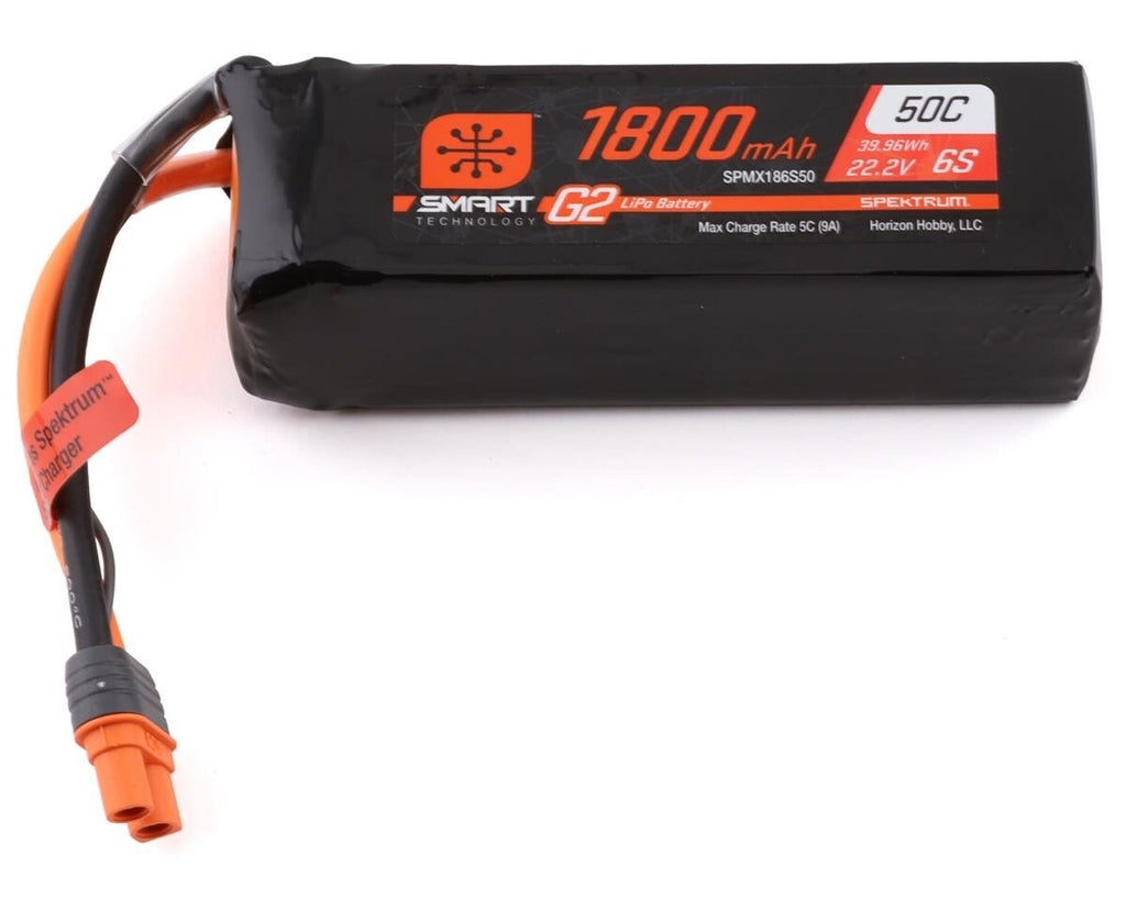 Spektrum RC 6S Smart G2 LiPo 50C Battery Pack 22.2V 1800mAh w/ IC3 Connector
