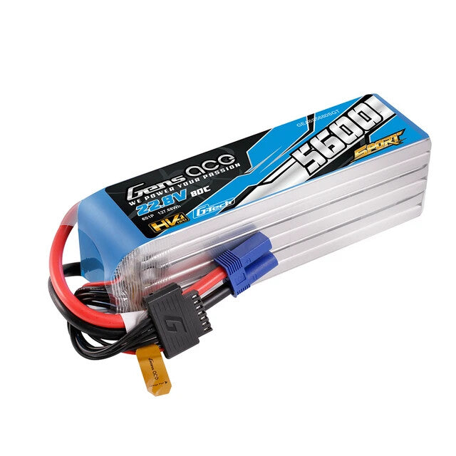 Gens Ace GTech HV 5600mAh 6S 80C 22.8V Lipo Battery Pack with EC5 Plug