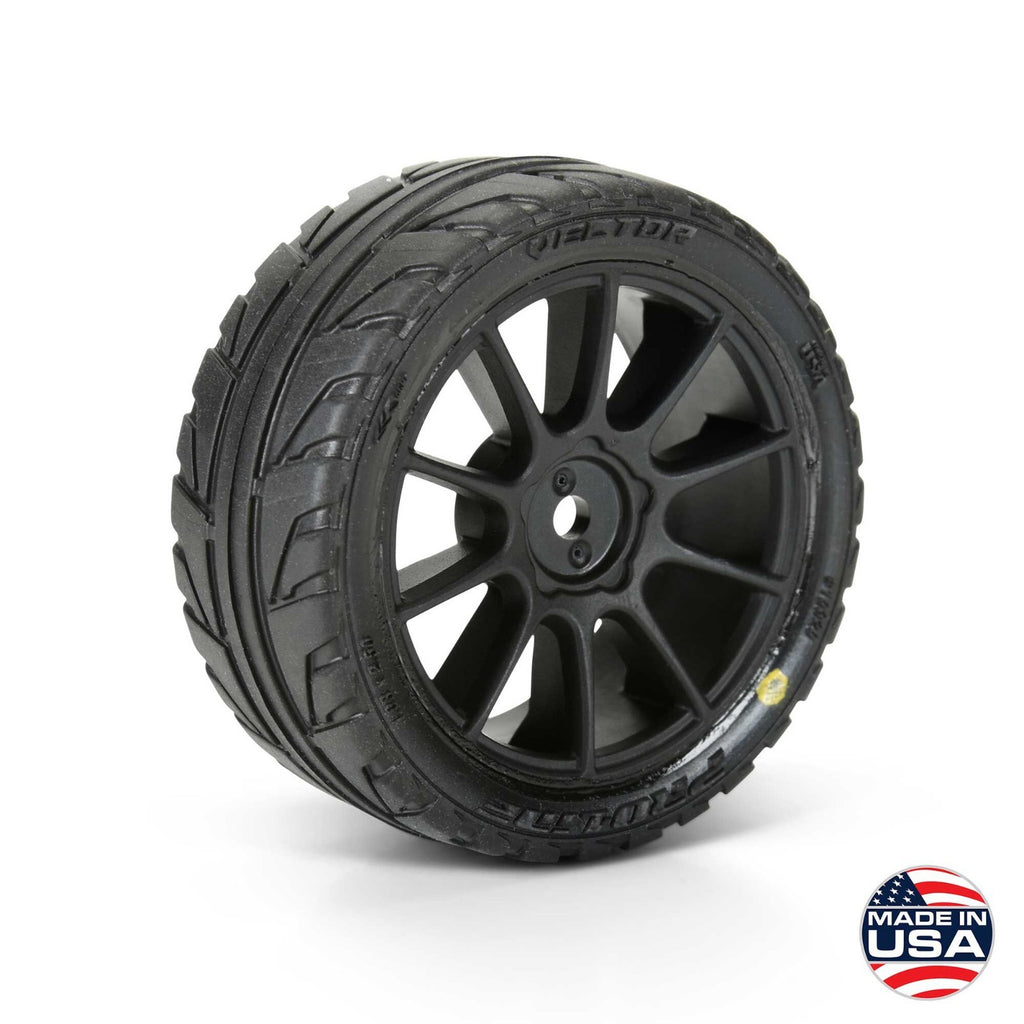 1/14 Vector Tire MTD 12mm Black Mach-10 Wheel (4): ARRMA TYPHON GROM