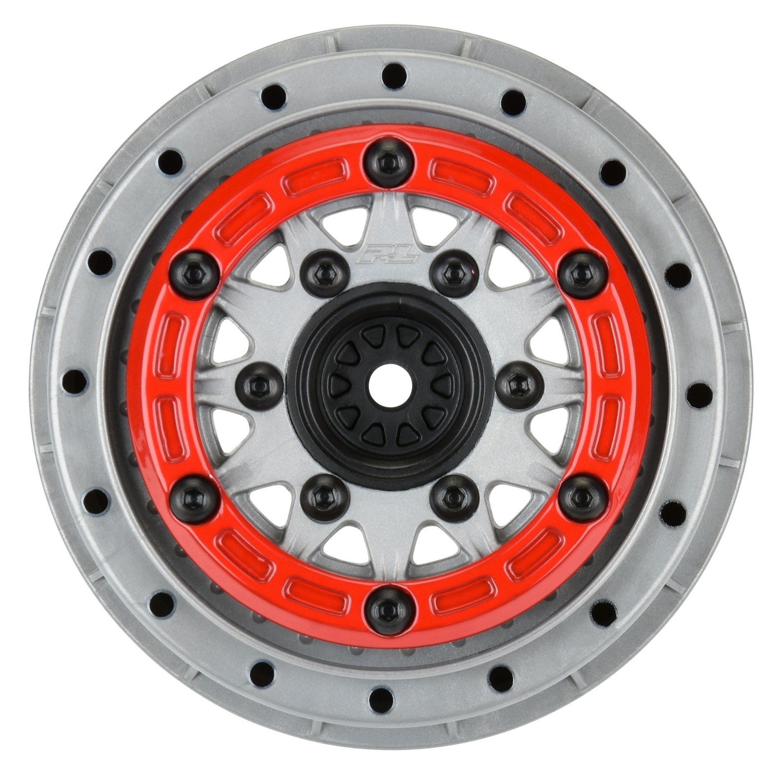 ProLine 1/10 Raid Bead-Loc F/R 2.2"/3.0" 12 /14mm SC Wheels (2) RD/GRY PRO281105
