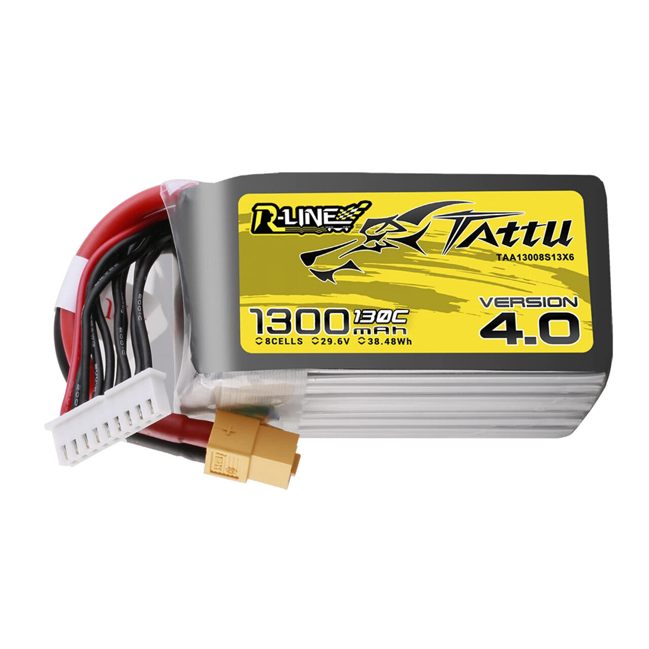 2x Tattu 1300mAh 8S 130C 29.6V RLine Version 4.0 Lipo Battery Pack With XT60