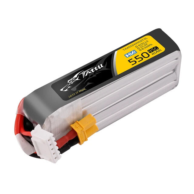 4x Tattu 550mAh 4S 95C 15.2V HV Lipo RC Airplane Battery Long Pack W/ XT30 Plug