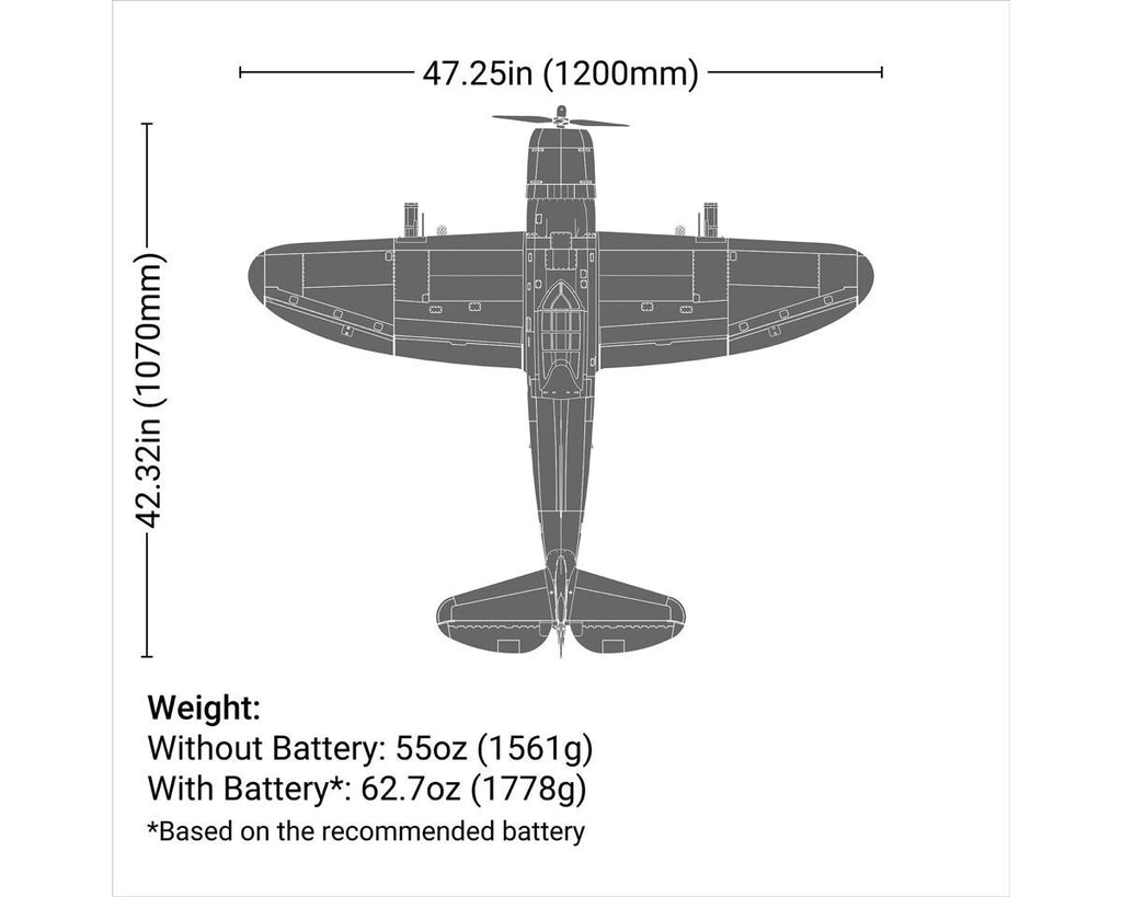 E-flite EFlite P47 P-47 Razorback PNP Electric RC Remote Control Model Airplane
