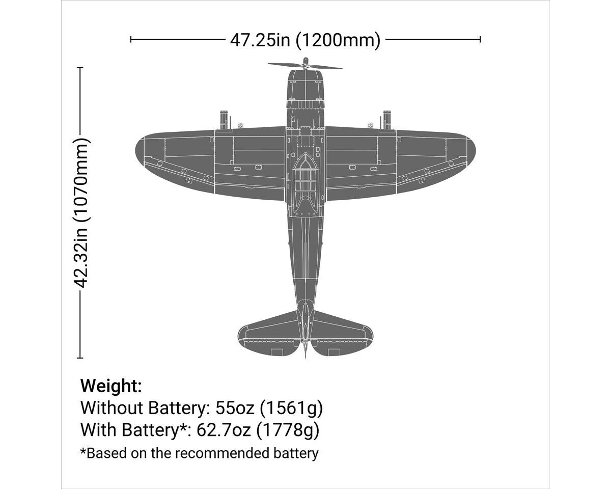 E-flite EFlite P47 P-47 Razorback PNP Electric RC Remote Control Model Airplane
