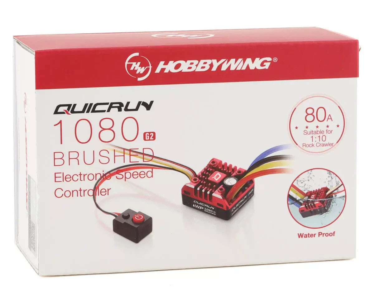 Hobbywing QuicRun Waterproof 1080 G2 80 Amp 80A Brushed Crawling ESC HWA30120202