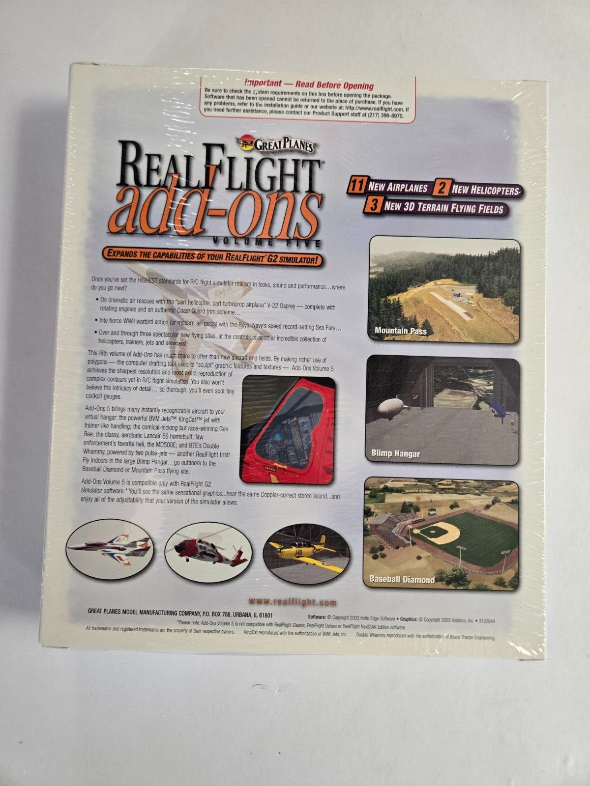 Great Planes Real Flight Add-Ons Volume 5 New in Box Sealed