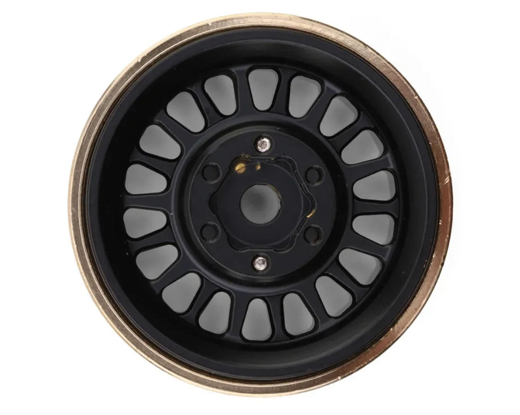 INJORA YQW-1109BK 1.0 Plus Brass Beadlock Wheels -3.75mm Offset TRX4M SCX24