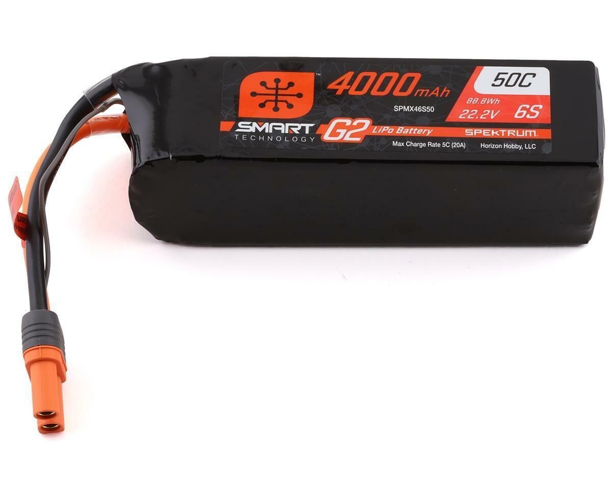 Spektrum RC 6S Smart G2 LiPo 50C Battery Pack 22.2V 4000mAh SPMX46S50
