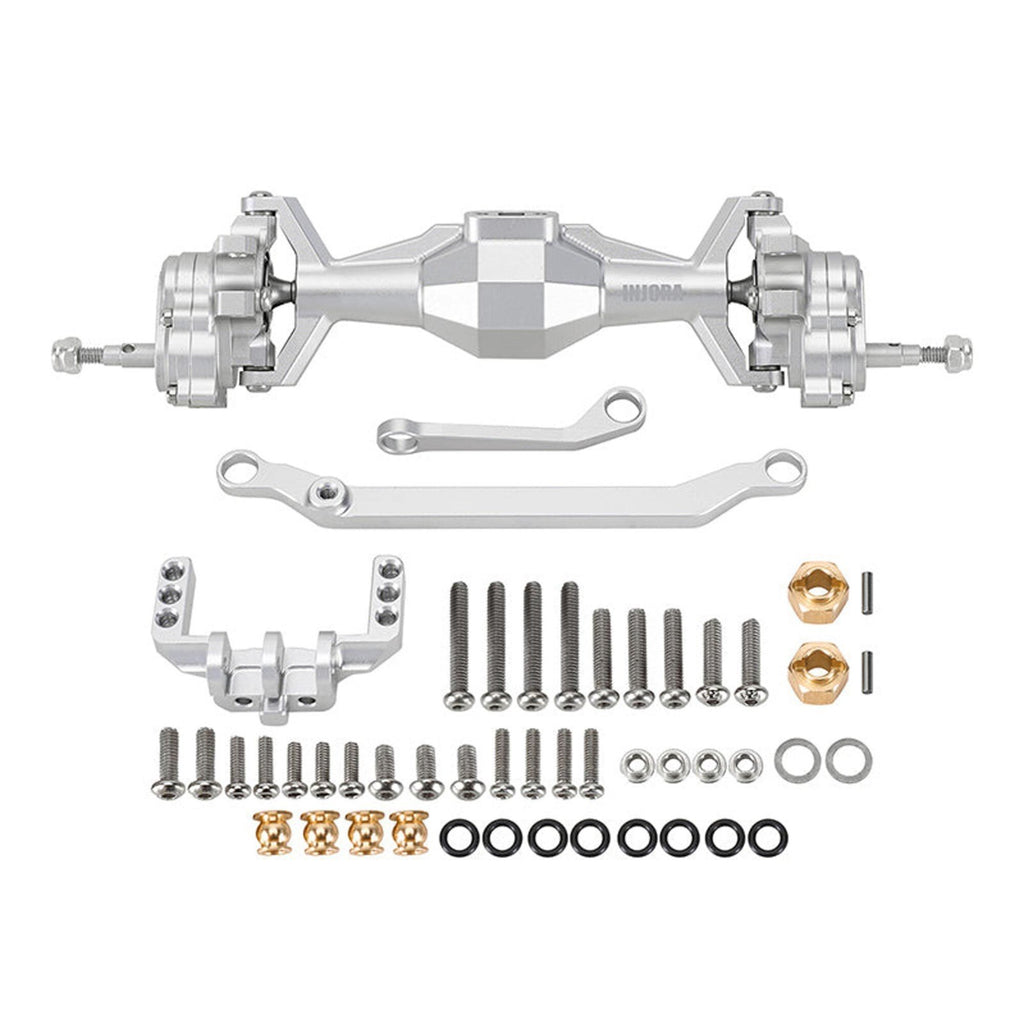 INJORA 4M-104SRFR +5mm Diamond Portal Axles Lay Down Servo TRX-4M Silver