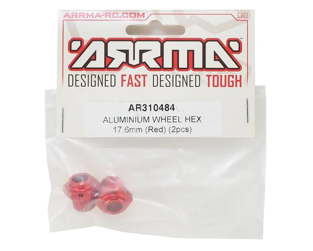 ARRMA AR310484 Wheel Hex Aluminum 17mm/16.5mm Red (2) 6S Felony/Kraton/Outcast