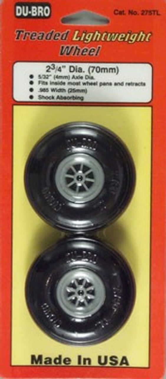 Dubro 275TL 2.75" Inch Treaded Lightweight RC Remote Control Airplane Wheel Tire