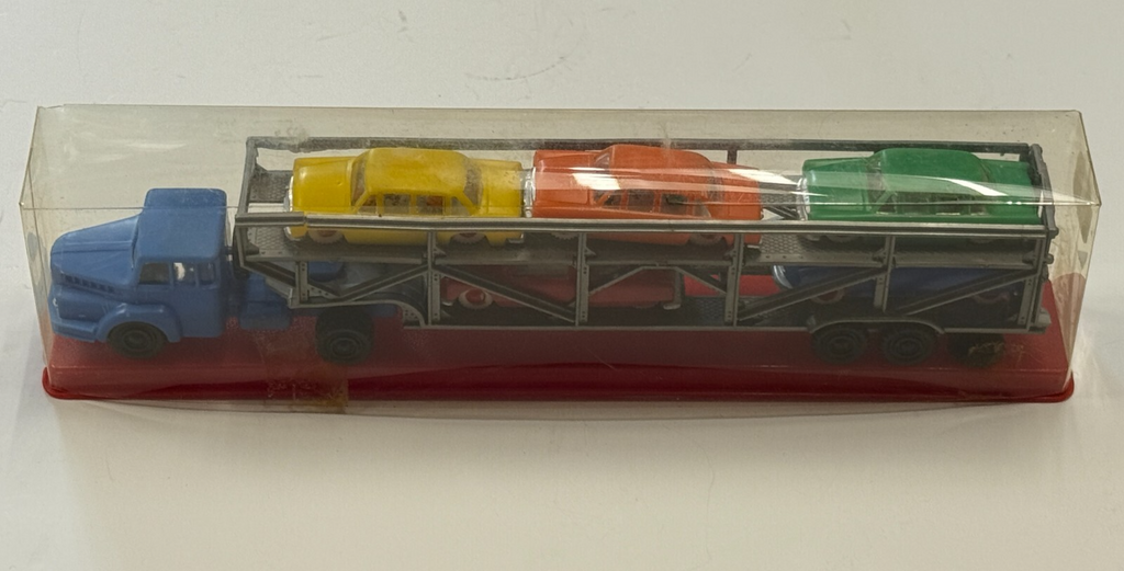 American Flyer " PIKEMASTER" 24566 NEW HAVEN AUTO TRANSPORT Blue COMPLETE, EX!