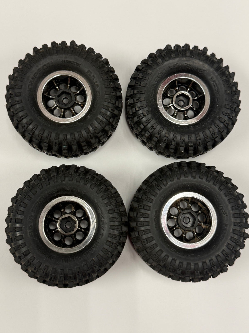 Traxxas TRX-4M Mickey Thompson Baja Pro XS 2.4 Tires Chrome Wheels Set 4