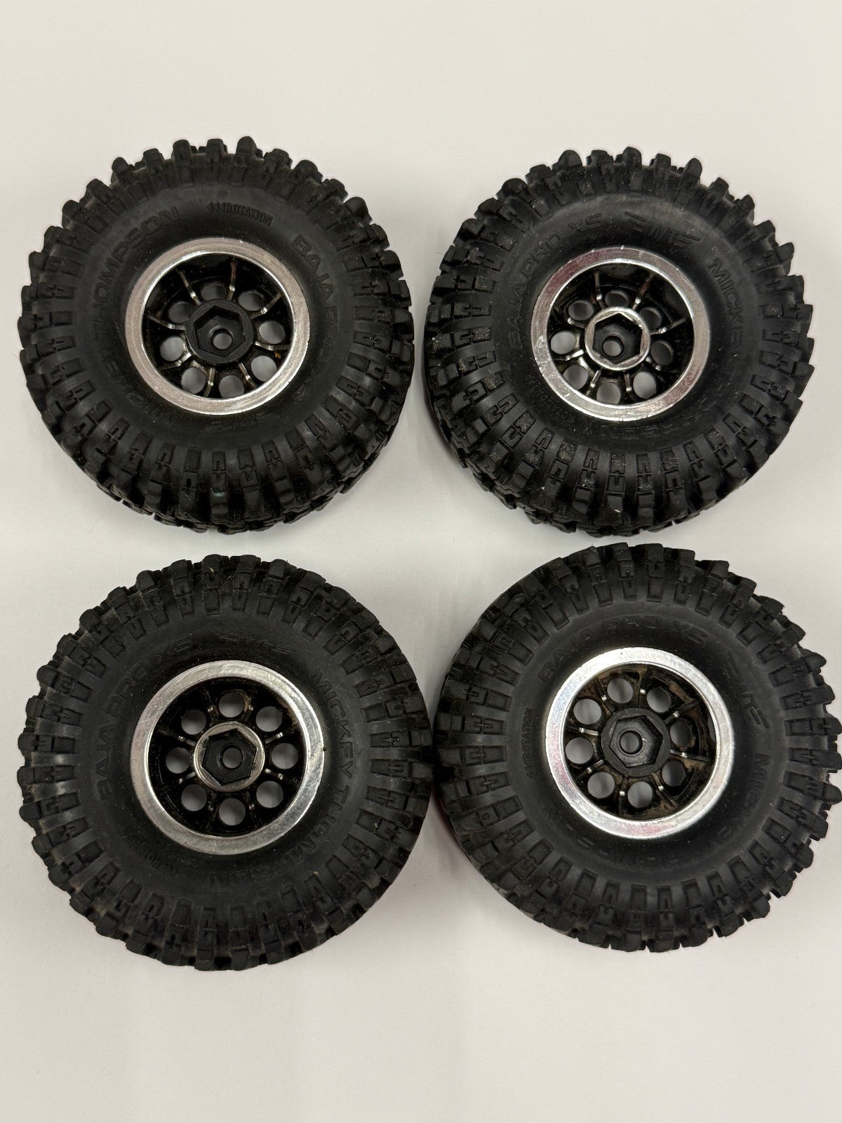 Traxxas TRX-4M Mickey Thompson Baja Pro XS 2.4 Tires Chrome Wheels Set 4
