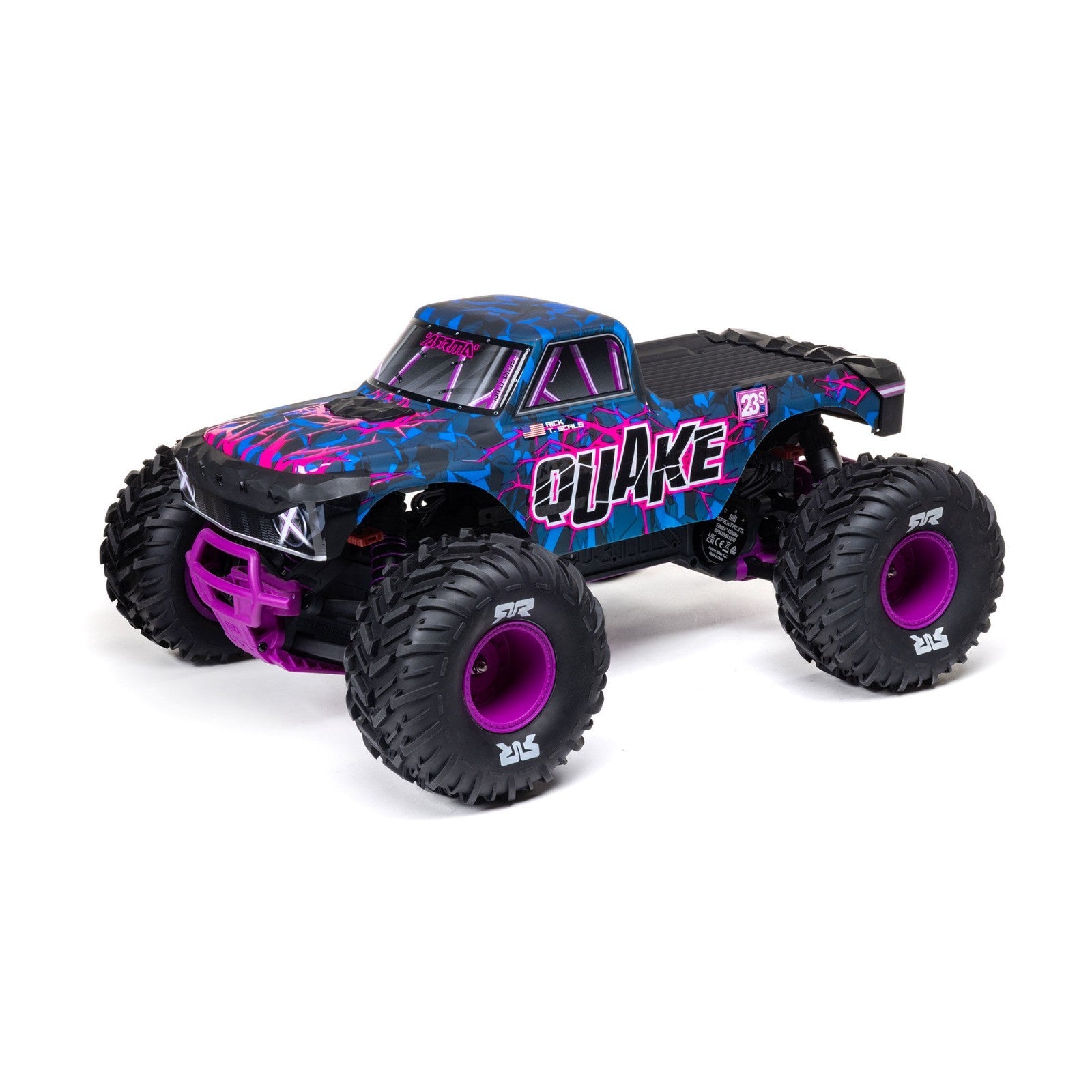 ARRMA 1/10 QUAKE 223S DSC 2WD RTR Brushless Monster Truck, Purple ARA3537T3
