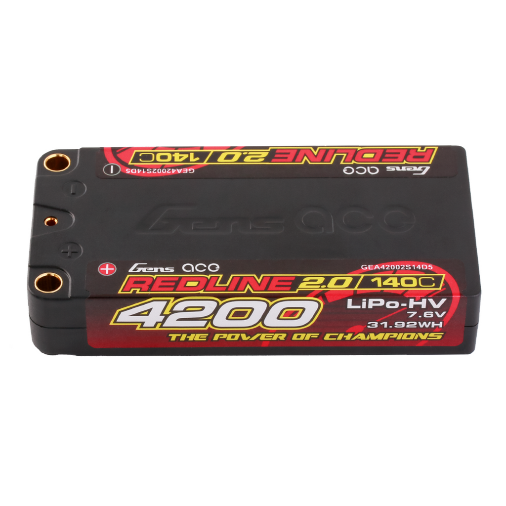 Gens Ace 4200mAh 140C 7.6V 2S Lipo Battery HV HardCase Shorty For 1/10 RC Car