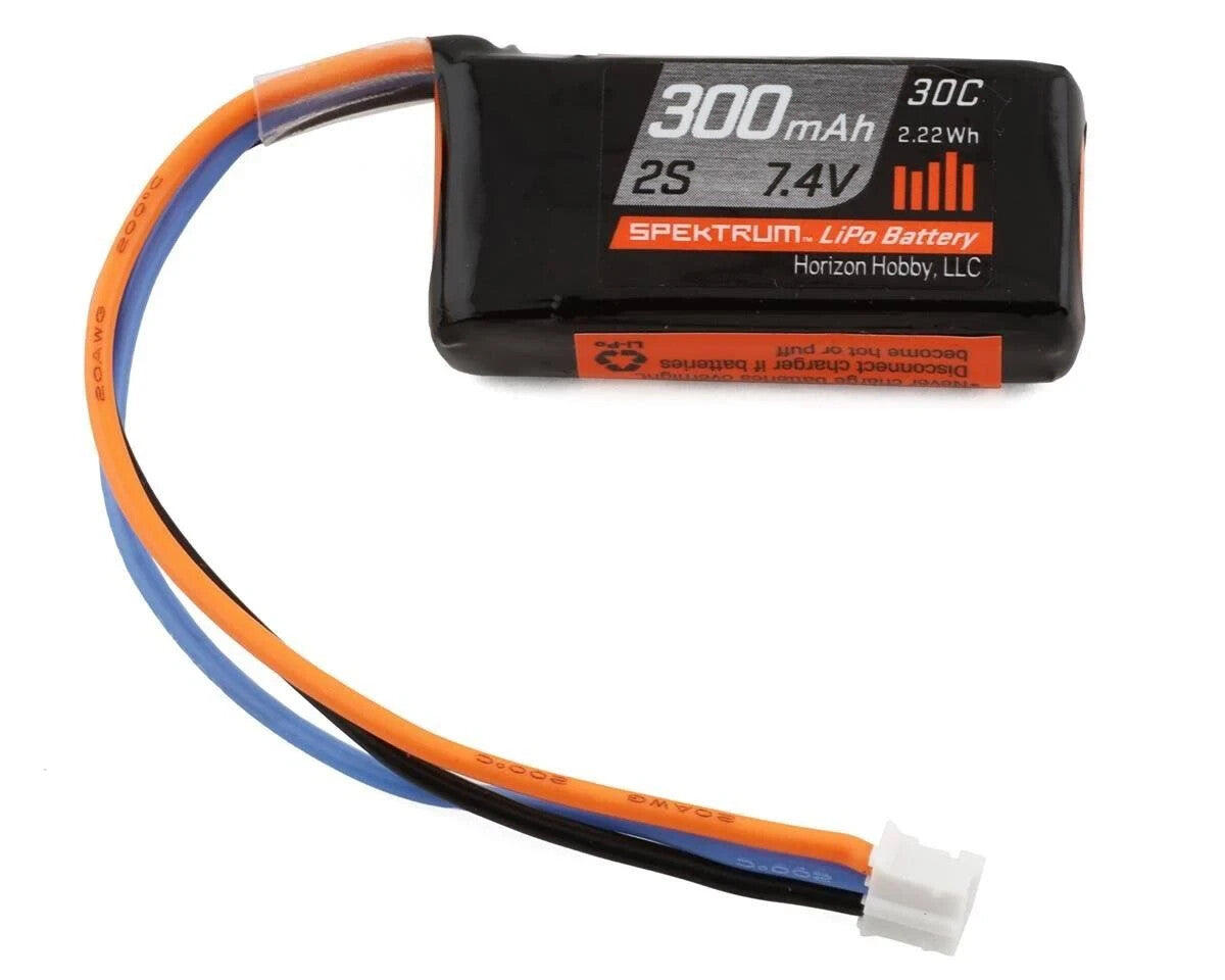Spektrum 300mAh 7.4V 30C LiPo RC Airplane Battery: PH2.0 - SPMX3002S30