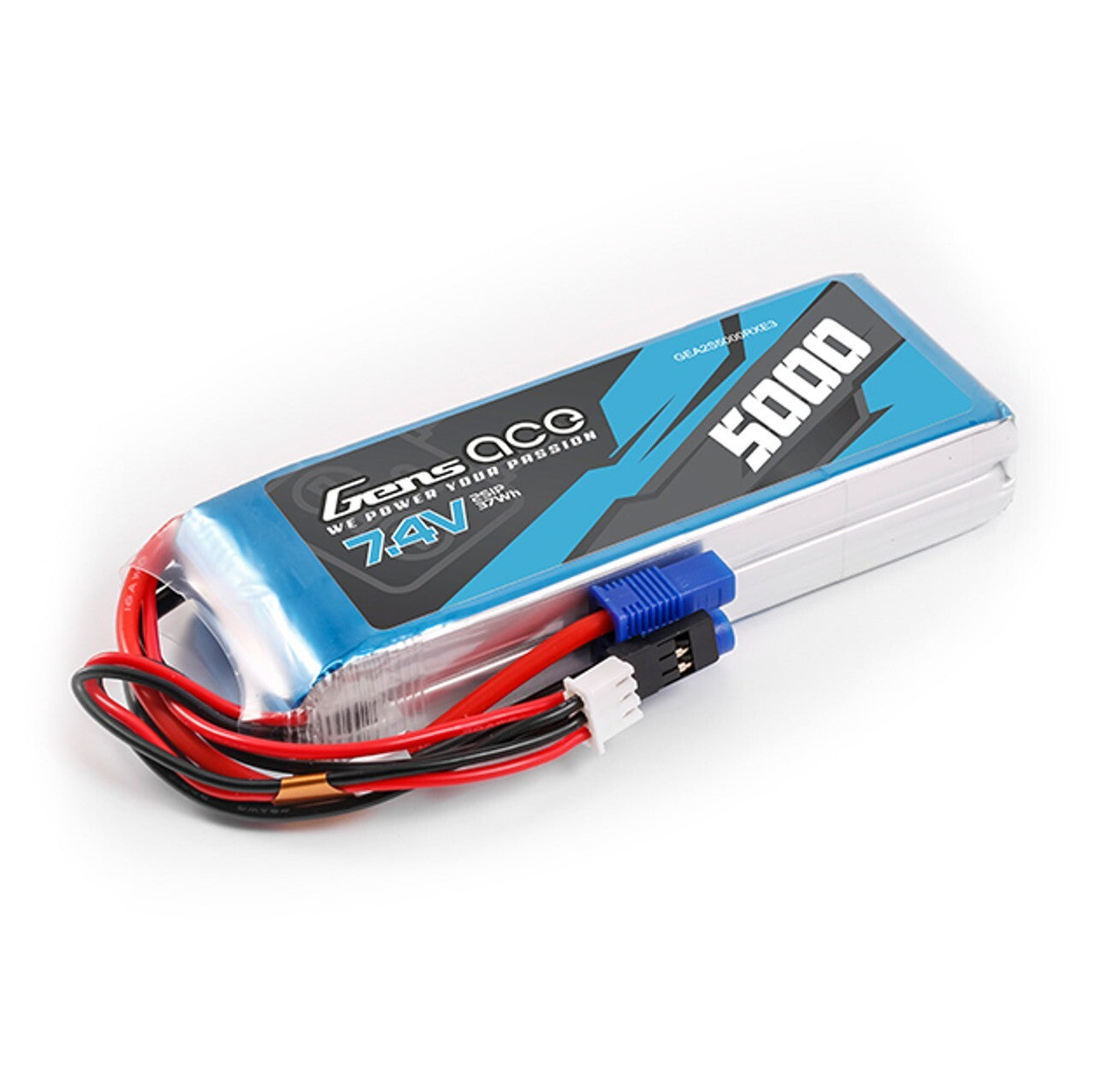 Gens ace 5000mAh 2S 7.4V HV RX Receiver Lipo Battery with EC3 JR Universal Plug