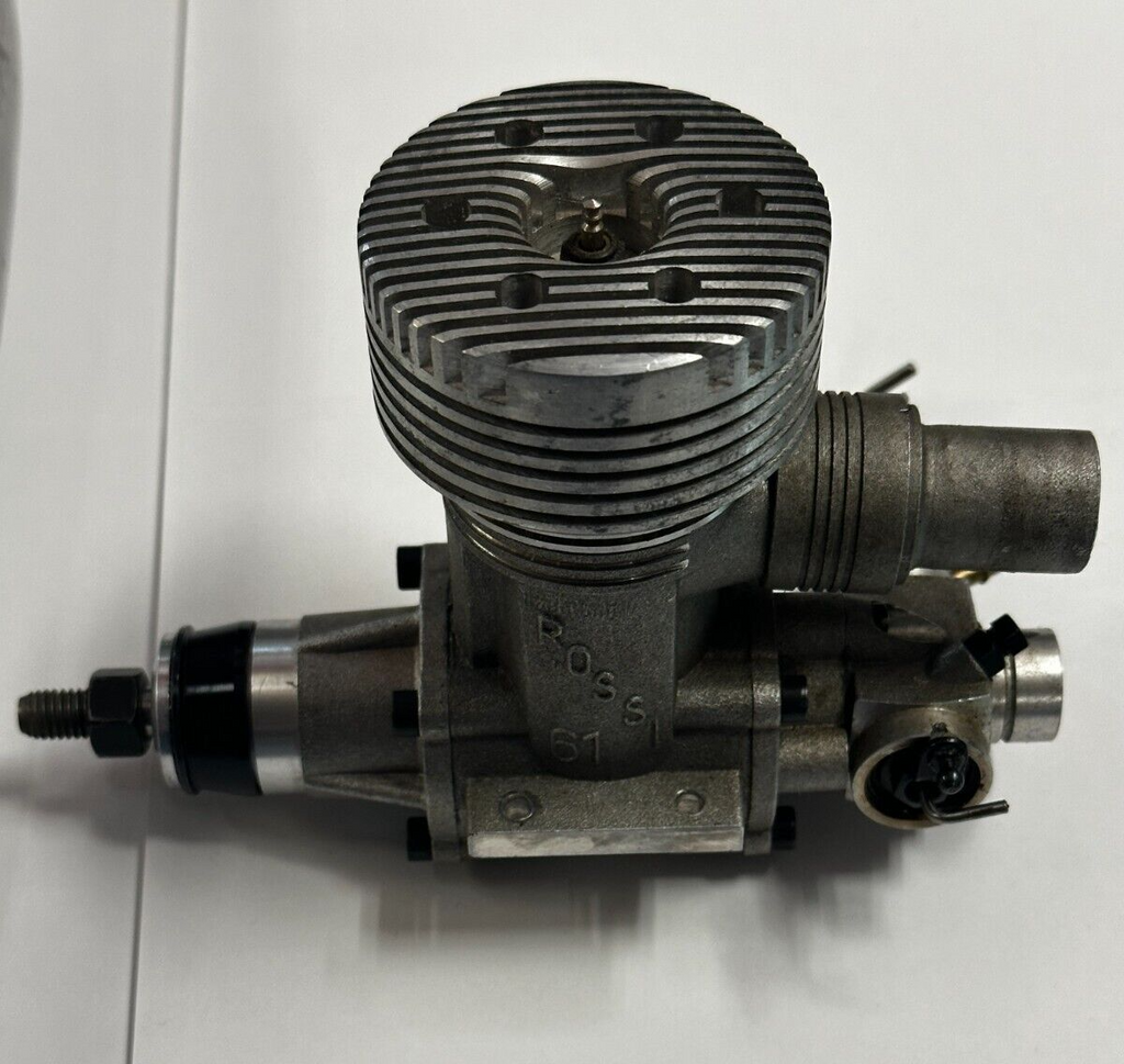 Excellent Rossi .61 61 Two Stroke Rear Exhaust RC Airplane Engine w/ Tuned Pipe