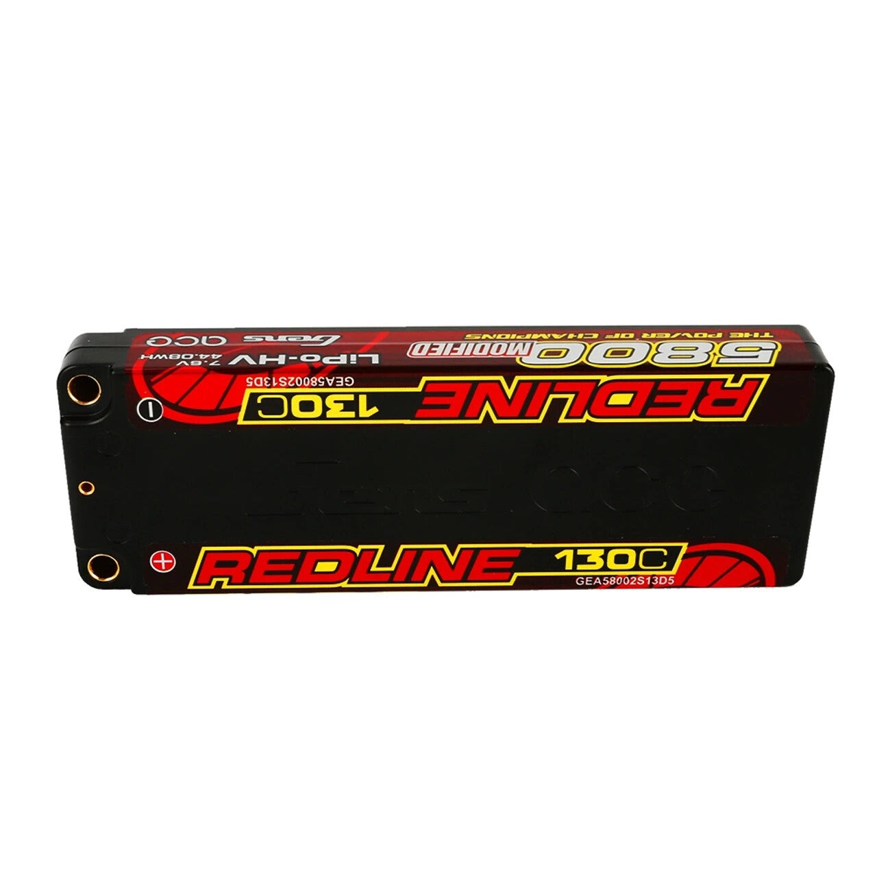 Gens Ace Redline Series 5800mAh 7.6V 130C 2S HardCase HV Lipo Battery w/ 5.0mm